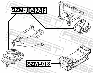 SZMJB424F Febest Ліва опора двигуна