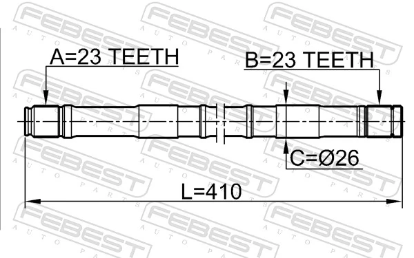 0212B14LH Febest Привід лівий