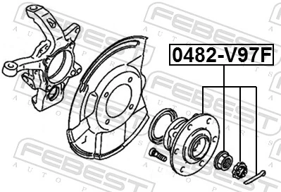 0482V97F Febest Маточина (передня)