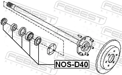 NOSD40 Febest Підшипник півосі заднього моста