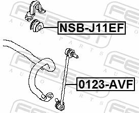 NSBJ11EF Febest Втулка стабілізатора переднього