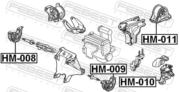 Задня подушка двигуна на Honda Civic VI EJ9, EK3/4