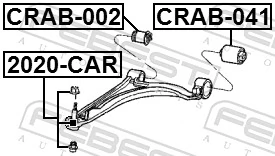 CRAB041 Febest Сайлентблок переднього нижнього важеля