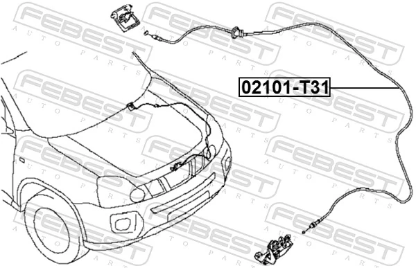 Трос замка капота на Nissan X-Trail  T31