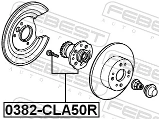 0382CLA50R Febest Маточина задня