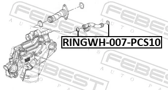 RINGWH007PCS10 Febest Кільце ущільнювальне трубки кондиціонера