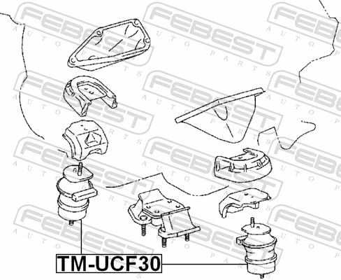 TMUCF30 Febest Подушка (опора) двигуна, ліва/права