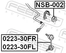 NSB002 Febest Втулка стабілізатора переднього