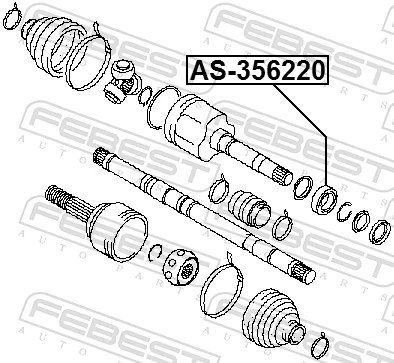 AS356220 Febest Підвісний підшипник передньої піввісі