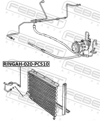 RINGAH020PCS10 Febest Кільце ущільнювальне трубки кондиціонера