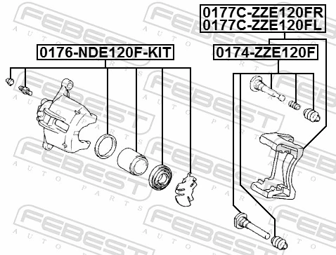 0174ZZE120F Febest Ремкомплект гальмівної системи
