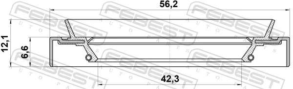 95HDS44560712X Febest Сальник підвісного підшипника переднього проміжного вала