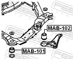 MAB101 Febest Подушка передньої балки