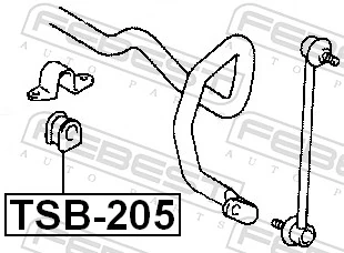 TSB205 Febest Втулка стабілізатора переднього