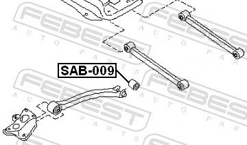 SAB009 Febest Сайлентблок задньої поздовжньої тяги