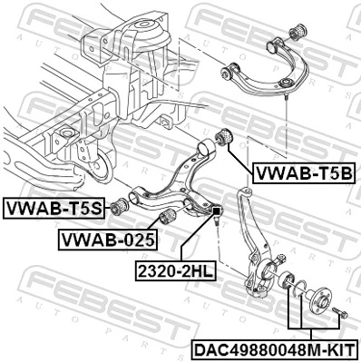 DAC49880048MKIT Febest Підшипник маточини передньої