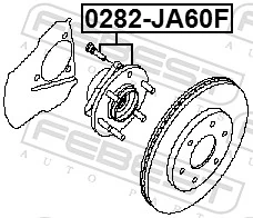 0282JA60F Febest Маточина (передня)