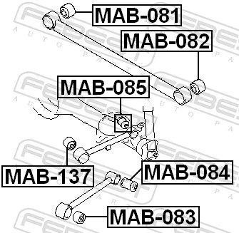 MAB137 Febest Сайлентблок задньої тяги
