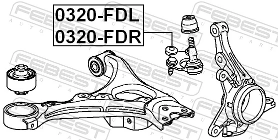 0320FDR Febest Кульова опора, нижня, права