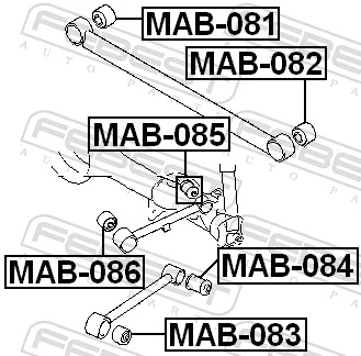 MAB086 Febest Сайлентблок верхнього важеля