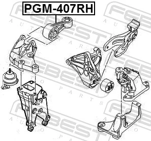 PGM407RH Febest Подушка (опора) двигуна, права верхня