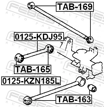 TAB165 Febest Сайлентблок заднього поздовжнього верхнього важеля