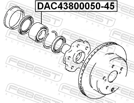DAC4380005045 Febest Підшипник ступиці задньої
