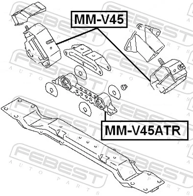 MMV45 Febest Подушка (опора) двигуна, ліва/права