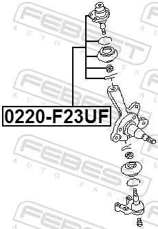 0220F23UF Febest Кульова опора, верхня