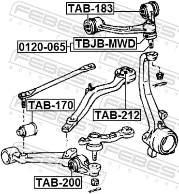 TAB170 Febest Сайлентблок переднього нижнього важеля