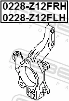 0228Z12FLH Febest Цапфа - поворотний кулак передній, лівий