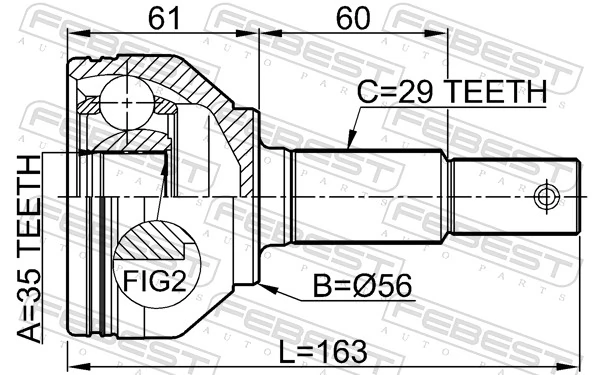 ШРУС зовнішній передній NI932 MAK