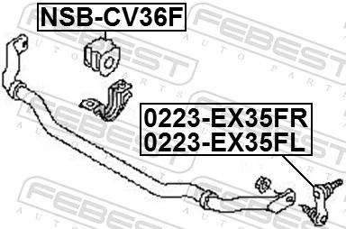 NSBCV36F Febest Втулка стабілізатора переднього