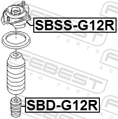 SBSSG12R Febest Опора амортизатора