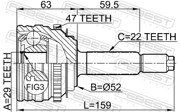 ШРУС зовнішній GKN-Spidan 0021824
