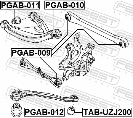 PGAB010 Febest Сайлентблок верхнього важеля