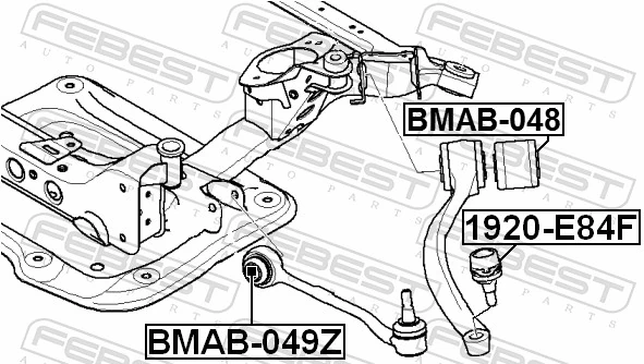 BMAB048 Febest Сайлентблок переднього нижнього важеля