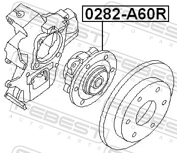 0282A60R Febest Маточина задня