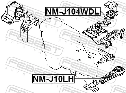 NMJ104WDL Febest Подушка (опора) двигуна, ліва верхня