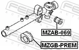 MZAB069 Febest Сайлентблок кріплення рульової рейки