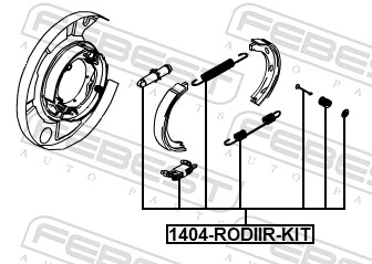 1404RODIIRKIT Febest Монтажний комплект задніх барабанних колодок