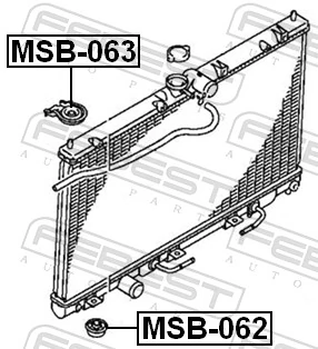 MSB063 Febest Подушка кріплення радіатора верхня