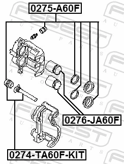 0275A60F Febest Ремкомплект гальмівної системи