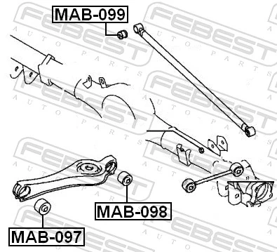 MAB098 Febest Сайлентблоки поздовжніх важелів задньої підвіски