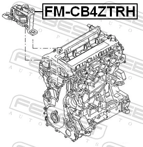 FMCB4ZTRH Febest Подушка (опора) двигуна, права передня