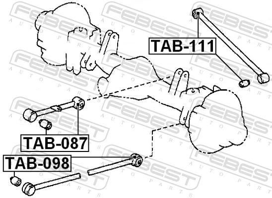 TAB111 Febest Сайлентблок заднього поперечного важеля