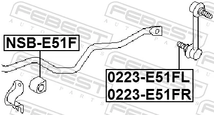 0223E51FR Febest Стійка стабілізатора, переднього, права