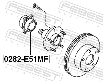 0282E51MF Febest Підшипник маточини передньої