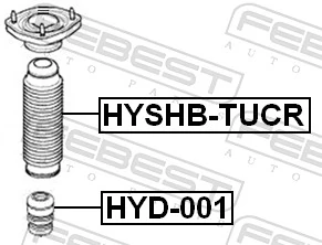 HYSHBTUCR Febest Пильник стійки задньої