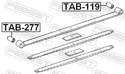 TAB277 Febest Сайлентблок задньої ресори, передній